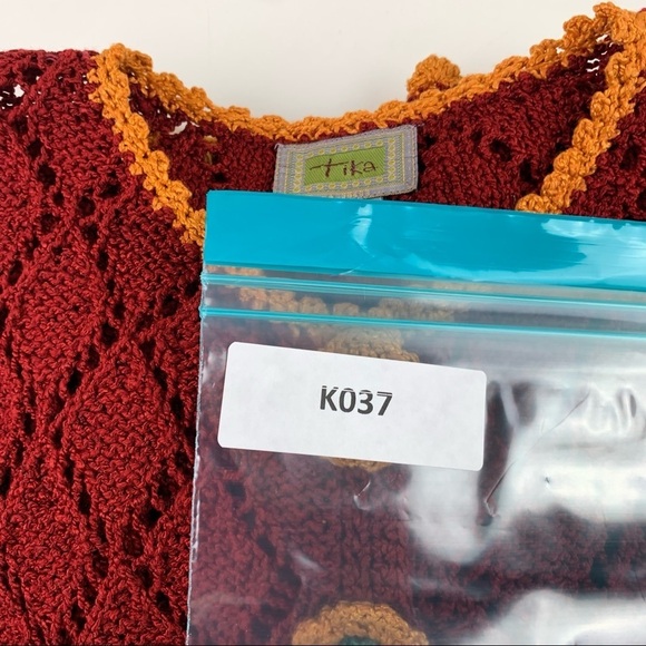 TIKA Red Crocheted Button Up Cardigan - Picture 7 of 7